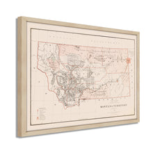 Cargar imagen en el visor de la galería, Digitally Restored and Enhanced 1879 Montana Map Poster - Framed Vintage Montana Poster - History Map of Montana Wall Art - Restored Montana State Map Territory from Official Records