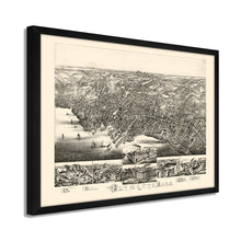 Cargar imagen en el visor de la galería, Digitally Restored and Enhanced 1882 Plymouth MA Map - Framed Vintage Plymouth Massachusetts Poster - History Map of Massachusetts