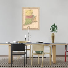 Cargar imagen en el visor de la galería, Digitally Restored and Enhanced 1829 Rhode Island State Map - Framed Vintage Rhode Island Poster - Old Rhode Island Wall Art - Historic RI Map - Restored Map of Rhode Island Print