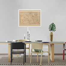 Load image into Gallery viewer, Digitally Restored and Enhanced 1892 North Dakota Map Poster - Framed Vintage State of North Dakota Wall Art - History Map of North Dakota -  Old Bismarck North Dakota State Map