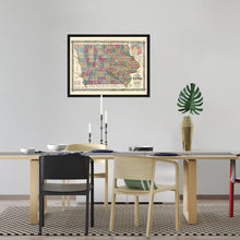 Cargar imagen en el visor de la galería, Digitally Restored and Enhanced 1856 Iowa Map Poster- Framed Vintage Iowa State Map - Old State of Iowa Wall Art - Historic Iowa Wall Map - Sectional & Geological Map of Iowa Poster