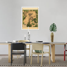 Cargar imagen en el visor de la galería, Digitally Restored and Enhanced 1863 Gettysburg Map Poster - Framed Vintage Gettysburg Battlefield Map Wall Art - History Map of The Battle of Gettysburg Pennsylvania