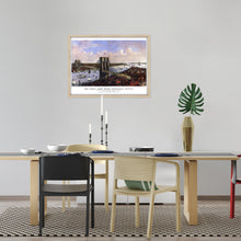 Cargar imagen en el visor de la galería, Digitally Restored and Enhanced 1885 Brooklyn Bridge Map - Framed Vintage New York Brooklyn Bridge Map - Bird's Eye View of Great East River Suspension Bridge New York City Wall Art Poster