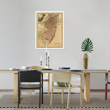 Cargar imagen en el visor de la galería, Digitally Restored and Enhanced 1777 New Jersey Map - Framed Vintage Map of New Jersey - Historic NJ Map - Old Province of New Jersey Wall Map Divided Into East & West Wall Art Poster