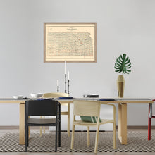 Load image into Gallery viewer, Digitally Restored and Enhanced 1898 Map of Kansas Poster - Framed Vintage Kansas Map Poster - Old Kansas Wall Art - Restored Kansas State Map - Historic State of Kansas Wall Map
