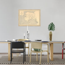 Load image into Gallery viewer, 1909 Alaska Map Poster - Framed Vintage Alaska Map - History Map of Alaska - Alaska Wall Map Showing Aleutian Islands Wall Art Poster Print