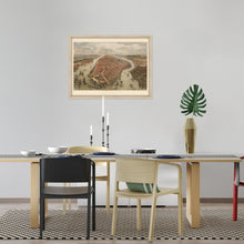 Load image into Gallery viewer, Digitally Restored and Enhanced 1865 New York Wall Art Map -Framed Vintage New York Map Print - New York City Wall Art - Old NYC Map - Bird's Eye View of New York City Map & Environs