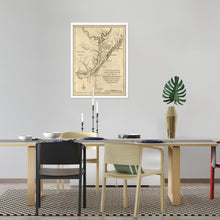 Load image into Gallery viewer, Digitally Restored and Enhanced 1781 Cape Fear River Map - Framed Vintage Map of North Carolina Poster - Old North Carolina Wall Art - Restored Cape Fear River NC Map Poster