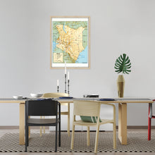 Load image into Gallery viewer, Digitally Restored and Enhanced 1988 Kenya Map Print - Framed Vintage Kenya Wall Art Map - Old Kenya Wall Map - Historic Kenya Wall Art - Restored Map of Kenya Poster