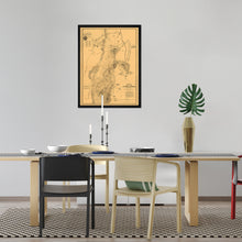 Load image into Gallery viewer, Digitally Restored and Enhanced 1863 Gettysburg Map - Framed Vintage Pennsylvania Map Print - Old Pennsylvania Wall Art - Restored Gettysburg Battlefield Map of Pennsylvania Poster