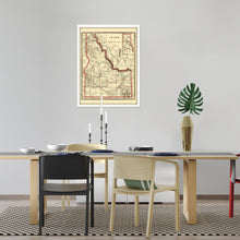Load image into Gallery viewer, Digitally Restored and Enhanced 1896 Idaho Map Poster - Framed Vintage Idaho Wall Art - Old Idaho State Map - Historic Idaho Wall Map - Township & Railroad Map of Idaho Poster