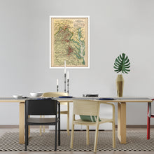 Load image into Gallery viewer, Digitally Restored and Enhanced 1912 Virginia Map Poster - Framed Vintage Virginia State Map - Old Virginia Wall Art - Map of Virginia Poster Showing Location of Battles in Civil War