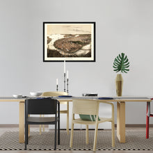 Cargar imagen en el visor de la galería, Digitally Restored and Enhanced 1877 Boston Map Poster - Framed Vintage Boston Poster - Old Map of Boston Wall Art - Bird's Eye View of Boston Massachusetts Map From The North