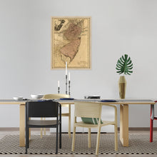 Cargar imagen en el visor de la galería, Digitally Restored and Enhanced 1777 New Jersey Map - Framed Vintage Map of New Jersey - Historic NJ Map - Old Province of New Jersey Wall Map Divided Into East & West Wall Art Poster