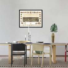 Cargar imagen en el visor de la galería, Digitally Restored and Enhanced 1892 Map of Dallas Texas Poster - Framed Vintage Dallas Map - Old City of Dallas Wall Art - Dallas Texas Map History - Bird's Eye View of Dallas TX Map