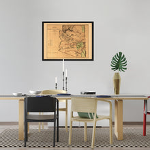 Cargar imagen en el visor de la galería, Digitally Restored and Enhanced 1876 Arizona Map Poster - Framed Vintage Arizona Wall Art - History Map of Arizona State Territory
