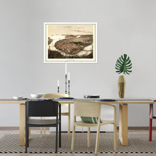 Cargar imagen en el visor de la galería, Digitally Restored and Enhanced 1877 Boston Map Poster - Framed Vintage Boston Poster - Old Map of Boston Wall Art - Bird's Eye View of Boston Massachusetts Map From The North