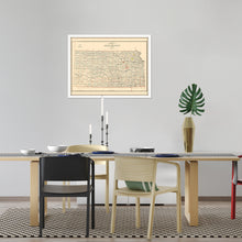 Load image into Gallery viewer, Digitally Restored and Enhanced 1898 Map of Kansas Poster - Framed Vintage Kansas Map Poster - Old Kansas Wall Art - Restored Kansas State Map - Historic State of Kansas Wall Map