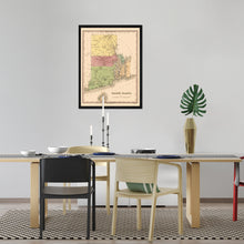 Cargar imagen en el visor de la galería, Digitally Restored and Enhanced 1829 Rhode Island State Map - Framed Vintage Rhode Island Poster - Old Rhode Island Wall Art - Historic RI Map - Restored Map of Rhode Island Print