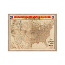 Cargar imagen en el visor de la galería, Digitally Restored and Enhanced 1892 Union Pacific Map of the United States - Framed Vintage USA Map - Old United States Map History