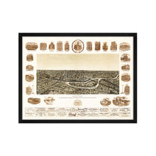 Cargar imagen en el visor de la galería, Digitally Restored and Enhanced 1892 Map of Dallas Texas Poster - Framed Vintage Dallas Map - Old City of Dallas Wall Art - Dallas Texas Map History - Bird's Eye View of Dallas TX Map