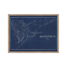 Load image into Gallery viewer, Digitally Restored and Enhanced 1935 Map of Galveston Texas - Framed Vintage Poster Map of Texas - Old Galveston County Texas Map - Restored Historic Galveston Wall Art Blueprint