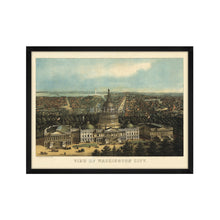 Cargar imagen en el visor de la galería, Digitally Restored and Enhanced 1871 Map of Washington DC Poster - Framed Vintage Washington DC Map Print - History Map of Washington DC Wall Art - Bird's Eye View of Washington City