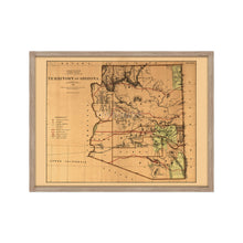 Cargar imagen en el visor de la galería, Digitally Restored and Enhanced 1876 Arizona Map Poster - Framed Vintage Arizona Wall Art - History Map of Arizona State Territory