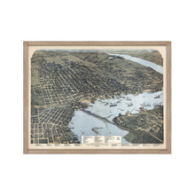 Cargar imagen en el visor de la galería, Digitally Restored and Enhanced 1893 Jacksonville Florida Map - Framed Vintage Jacksonville Wall Art - History Map of Jacksonville Florida - Old Bird's Eye View Map of Jacksonville FL