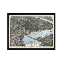 Cargar imagen en el visor de la galería, Digitally Restored and Enhanced 1893 Jacksonville Florida Map - Framed Vintage Jacksonville Wall Art - History Map of Jacksonville Florida - Old Bird's Eye View Map of Jacksonville FL