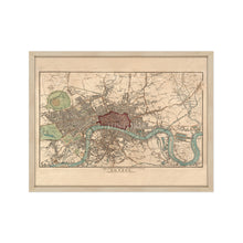 Load image into Gallery viewer, Digitally Restored and Enhanced 1815 London England Map Poster - Framed Vintage London Wall Art - Old City of London Map Print - History Map of London England Wall Art
