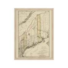 Load image into Gallery viewer, Digitally Restored and Enhanced 1798 Map of Maine Poster - Framed Vintage Maine Map Poster - Old Maine Wall Art - Restored State of Maine Map Showing Counties & Civil Subdivisions
