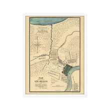 Load image into Gallery viewer, Digitally Restored and Enhanced 1875 Map of New Orleans Poster - Framed Vintage Map of New Orleans - Old New Orleans Wall Art -  Restored Plan of The City of New Orleans Map