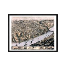 Load image into Gallery viewer, Digitally Restored and Enhanced 1869 Kansas City Map - Framed Vintage Kansas City Wall Art - History Map of Kansas City Missouri