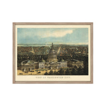 Cargar imagen en el visor de la galería, Digitally Restored and Enhanced 1871 Map of Washington DC Poster - Framed Vintage Washington DC Map Print - History Map of Washington DC Wall Art - Bird's Eye View of Washington City
