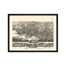 Cargar imagen en el visor de la galería, Digitally Restored and Enhanced 1882 Plymouth MA Map - Framed Vintage Plymouth Massachusetts Poster - History Map of Massachusetts