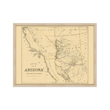 Load image into Gallery viewer, Digitally Restored and Enhanced 1865 Arizona Map Poster - Framed Vintage Arizona Map - History Map of Arizona - Old Arizona Wall Art