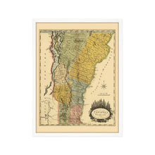 Cargar imagen en el visor de la galería, Digitally Restored and Enhanced 1814 Vermont Map Poster - Framed Vintage State of Vermont Wall Art - History Map of Vermont Poster - Restored Vermont State Map from Actual Survey