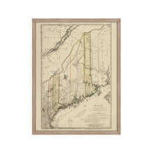 Load image into Gallery viewer, Digitally Restored and Enhanced 1798 Map of Maine Poster - Framed Vintage Maine Map Poster - Old Maine Wall Art - Restored State of Maine Map Showing Counties & Civil Subdivisions