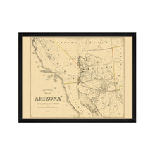 Load image into Gallery viewer, Digitally Restored and Enhanced 1865 Arizona Map Poster - Framed Vintage Arizona Map - History Map of Arizona - Old Arizona Wall Art