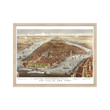 Load image into Gallery viewer, Digitally Restored and Enhanced 1876 Map of New York City Poster - Framed Vintage New York Map Print - Old New York Wall Art - Restored NYC Map - Historic Wall Map of New York City