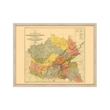 Cargar imagen en el visor de la galería, Digitally Restored and Enhanced 1884 Cherokee Nation History Map - Framed Vintage Map of Indian Tribes - Old Cherokee Nation Wall Art - Historic Oklahoma Map - American Indian Map