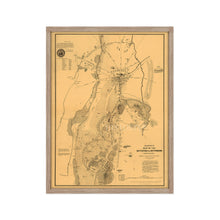 Load image into Gallery viewer, Digitally Restored and Enhanced 1863 Gettysburg Map - Framed Vintage Pennsylvania Map Print - Old Pennsylvania Wall Art - Restored Gettysburg Battlefield Map of Pennsylvania Poster