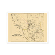 Load image into Gallery viewer, Digitally Restored and Enhanced 1865 Arizona Map Poster - Framed Vintage Arizona Map - History Map of Arizona - Old Arizona Wall Art