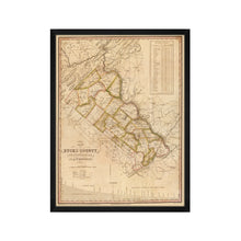 Load image into Gallery viewer, Digitally Restored and Enhanced 1831 Bucks County Pennsylvania Map - Framed Vintage Bucks County Map Print - Old Map of Pennsylvania - Restored Bucks County PA Map Wall Art Poster