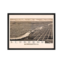 Cargar imagen en el visor de la galería, Digitally Restored and Enhanced 1879 Minneapolis Map Poster - Framed Vintage Minneapolis Minnesota Map Print - Old City of Minneapolis Wall Art - History Map of Minneapolis MN