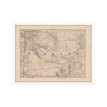 Load image into Gallery viewer, Digitally Restored and Enhanced 1891 Wyoming Map Poster - Framed Vintage Wyoming Map - Restored Wyoming State Map Print - History Map of Wyoming Poster - Old Wyoming Wall Art