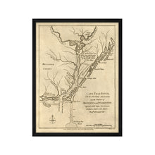Load image into Gallery viewer, Digitally Restored and Enhanced 1781 Cape Fear River Map - Framed Vintage Map of North Carolina Poster - Old North Carolina Wall Art - Restored Cape Fear River NC Map Poster