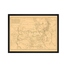 Load image into Gallery viewer, Digitally Restored and Enhanced 1867 New Mexico State Map - Framed Vintage New Mexico Map Poster - Old New Mexico Wall Map - Territory & Military Department of New Mexico Wall Art
