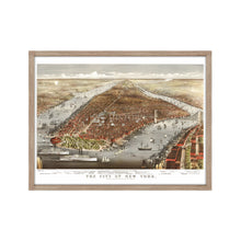 Load image into Gallery viewer, Digitally Restored and Enhanced 1876 Map of New York City Poster - Framed Vintage New York Map Print - Old New York Wall Art - Restored NYC Map - Historic Wall Map of New York City
